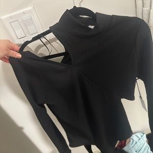 Astr the label - cutout black body suit